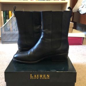 Ralph Lauren black leather boots